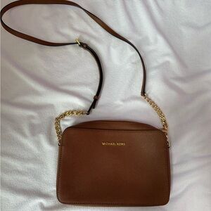 Michael Kors Tan Crossbody Bag with Gold Accents